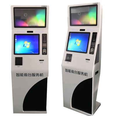двойной терминал киоска оплаты самообслуживания экрана 19inch и розничный акцептор счета