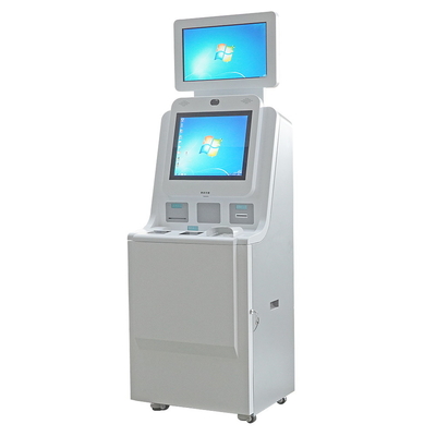 Двойная машина киоска обслуживания собственной личности больницы операционной системы экрана Win10 с читателем карты NFC